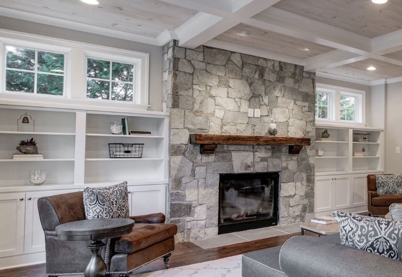 Fireplace Stone Surround To Ceiling Similar To Tanglewood